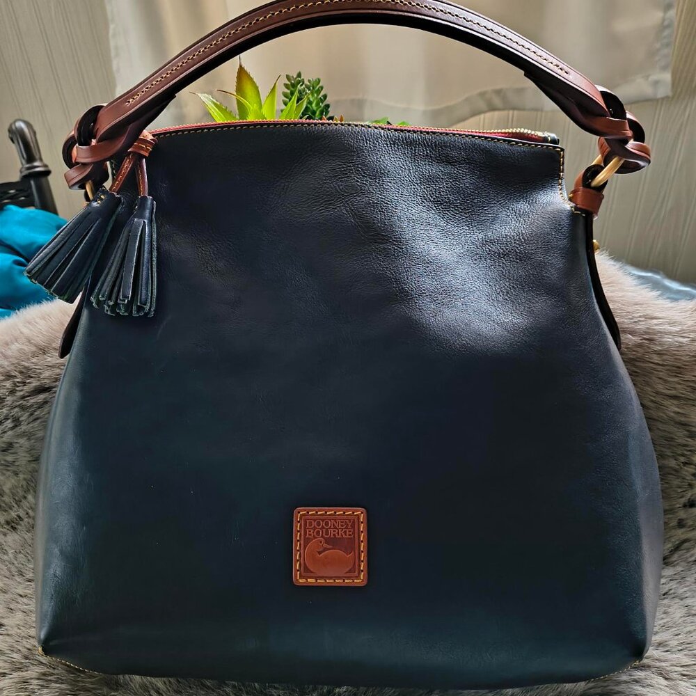 Dooney & Bourke Florentine Twist Strap Hobo Shoulder Bag (Navy)